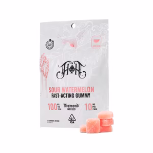 Sour Watermelon | Hybrid - Fast-Acting Gummies - 100mg THC-Heavy Hitters