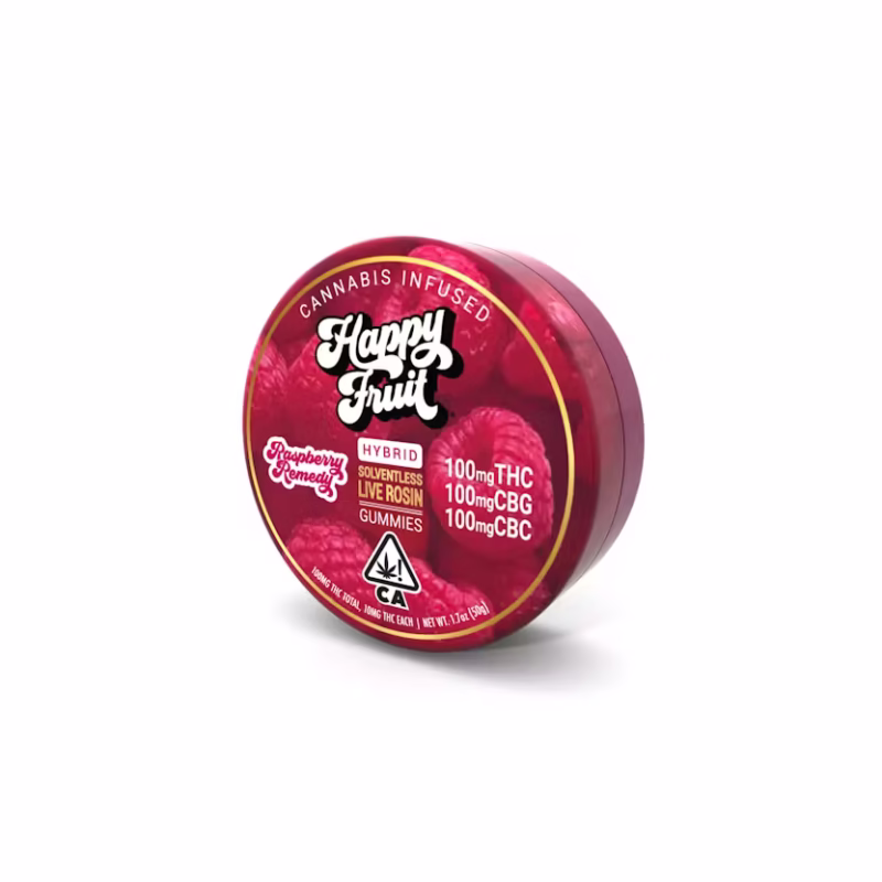 Raspberry Remedy-Cannabis Infused Live Rosin Gummies-Happy Fruit