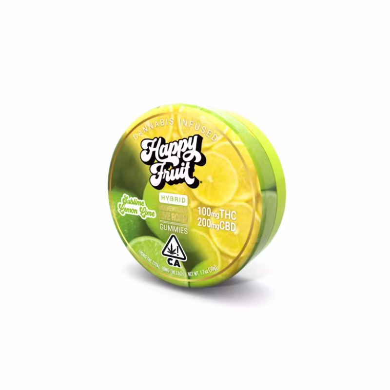 Sublime Lemon Lime-Cannabis Infused Live Rosin Gummies-Happy Fruit